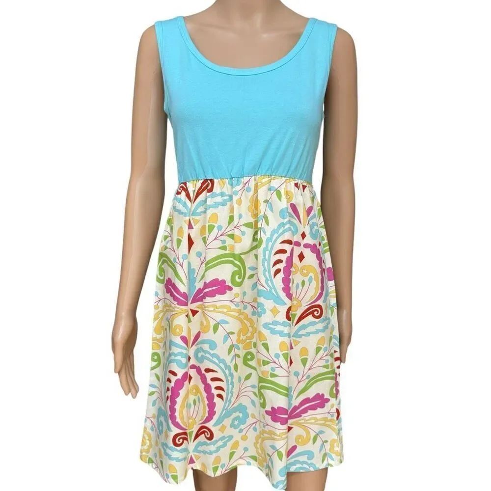 Lolly Wolly Doodle Women's Size XS Damask Tank Dress 100% cotton NWT